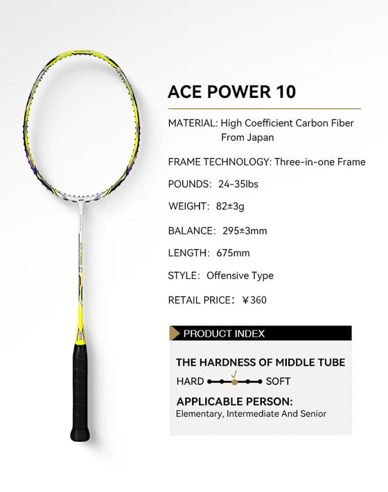 Badminton Racket - VS Ace Power 10