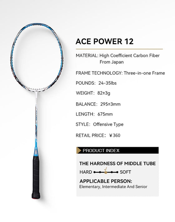 Badminton Racket - VS Ace Power 12